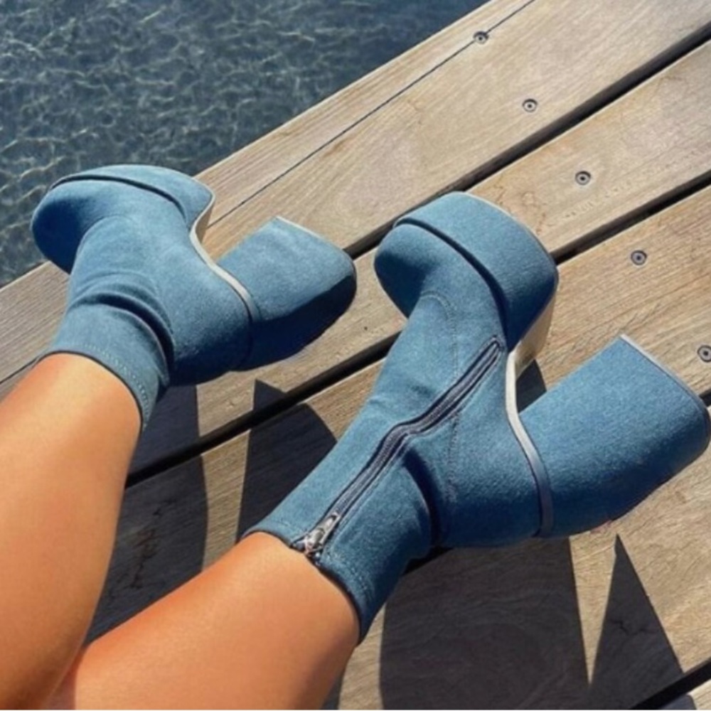 Go-go Groovy Bratz Style Denim Platform Boots